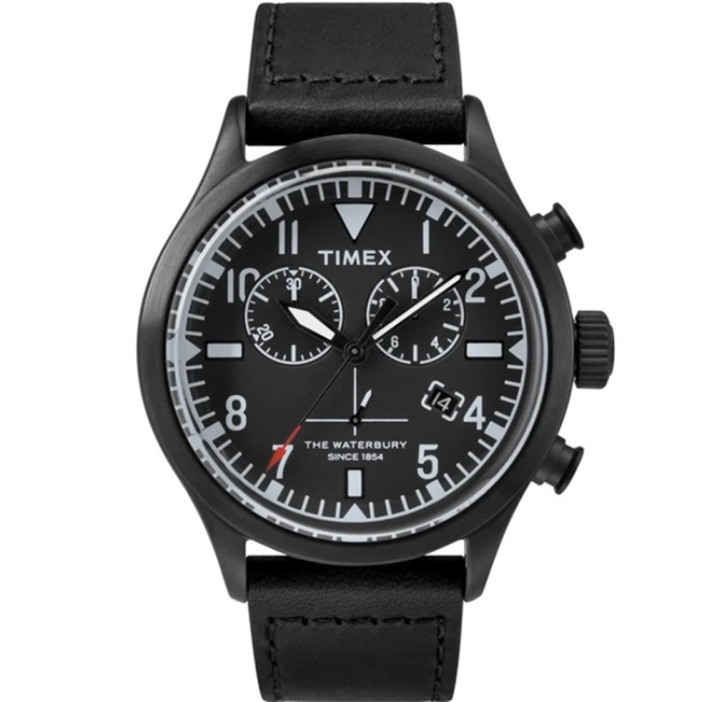 TIMEX xTODD SNYDER聯名限量Waterbury 雙眼計時腕錶-黑/42mm TXTW2R12700