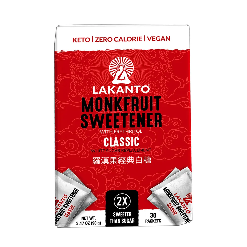 【LAKANTO】羅漢果兩倍甜經典白糖 3gx30包(植物萃取.零卡路里.萬用料理糖)