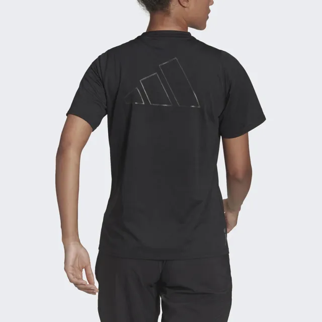 【adidas 愛迪達】RI 3B TEE 女 短袖上衣 T恤 亞洲版 運動 慢跑 反光 吸濕 排汗 柔軟 黑(H57742)