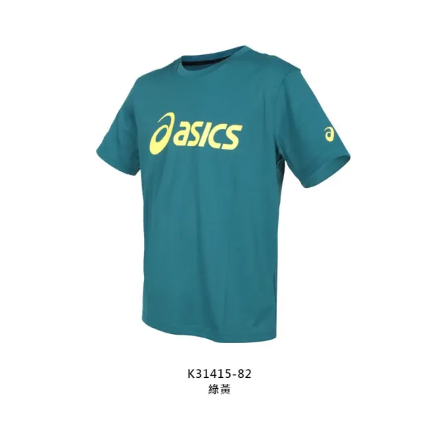 【asics 亞瑟士】男短袖T恤-台灣製 吸濕排汗 運動 上衣 慢跑 路跑 亞瑟士 綠黃(K31415-82)