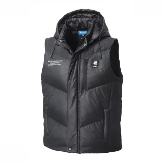 【K-SWISS】可拆式連帽羽絨背心 Down Vest-男-黑(107262-008)