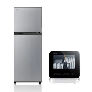 1+1特惠組【TOSHIBA 東芝】192L一級變頻冰箱+4人份全自動洗碗機(GR-A25TS(S)+DWS-22ATW)