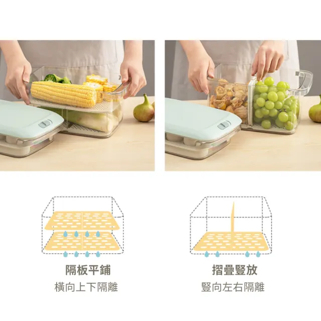【熊爸爸大廚】簡約風可疊加分類冰箱收納盒-小號二入(附蛋架)
