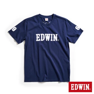 【EDWIN】男裝 LOGO貼布繡短袖T恤(丈青色)