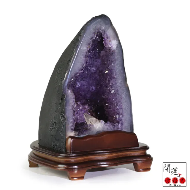 開運方程式】稀有特厚瑪瑙邊方解石共生紫水晶洞JU266(6.16kg) - momo