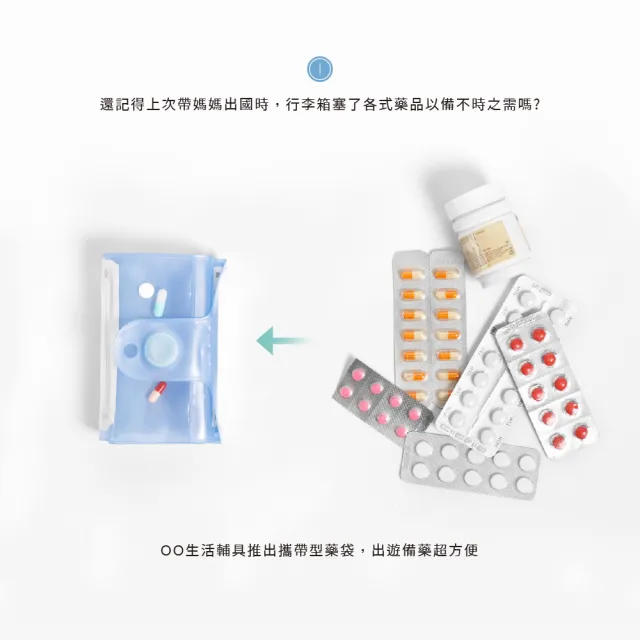 【OO生活輔具】軟式4格攜帶型藥袋(藥品收納袋 分裝藥盒  隨身藥盒)