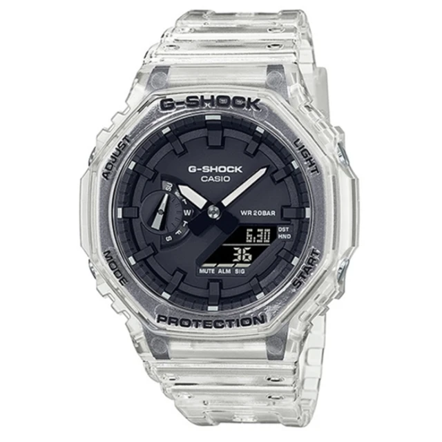 【CASIO 卡西歐】G-SHOCK 西歐 G-SHOCK 雙顯手錶GA-2100SKE-7A-白透/48.5mm