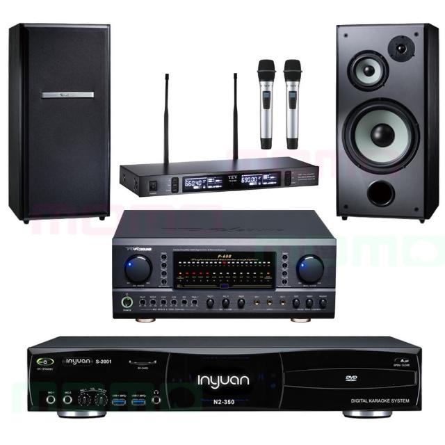 【音圓】N2-350+TDF P-650+TEV TR-9100+M-103(4TB伴唱機+綜合擴大機+無線麥克風+卡拉OK/劇院桌上型喇叭)