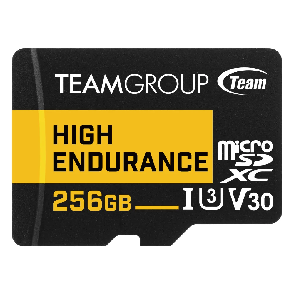 【TEAM 十銓】High Endurance 256GB Micro SDXC UHS-I U3 V30  監控專用記憶卡