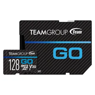 【TEAM 十銓】GO Card 128GB MicroSD UHS-I U3 運動攝影機專用記憶卡 [含轉卡+終身保固]