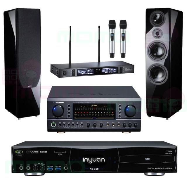 【音圓】N2-350+TDF P-650+TEV TR-9100+P-889 鋼烤版(4TB伴唱機+專業綜合歌擴大機+無線麥克風+落地喇叭)