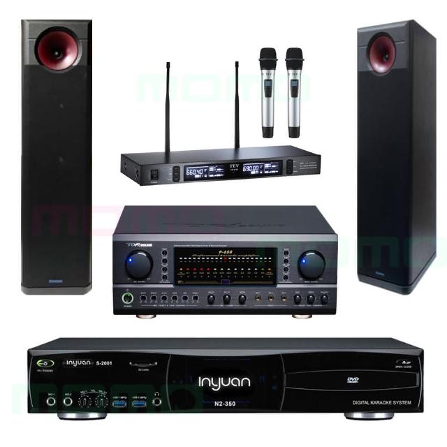 【音圓】N2-350+TDF P-650+TEV TR-9100+H-88(4TB點歌機+綜合擴大機+無線麥克風+台灣製雙8吋木質落地喇叭)