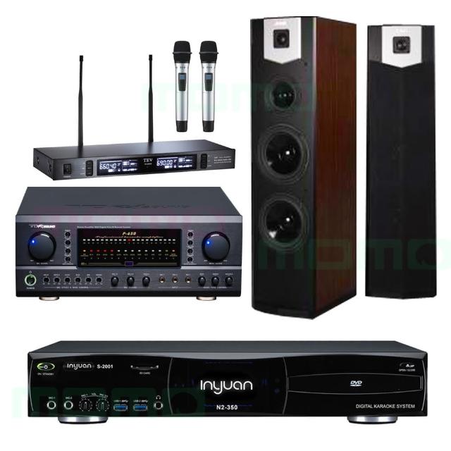 【音圓】N2-350+TDF P-650+TEV TR-9100+SK-600V(4TB伴唱機+綜合擴大機+無線麥克風+卡拉OK專業落地喇叭)
