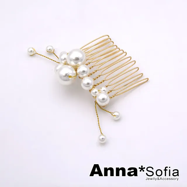 【AnnaSofia】133均一價-髮飾髮夾髮簪髮插盤髮器-珠線展雀 現貨(金系)