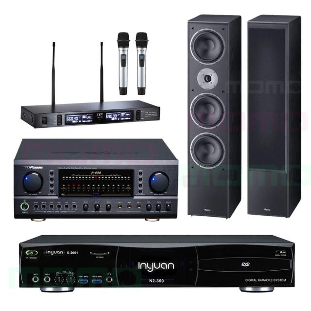 【音圓】N2-350+TDF P-650+TEV TR-9100+Monitor Supreme 1002(4TB點歌機+擴大機+無線麥克風+落地型喇叭)