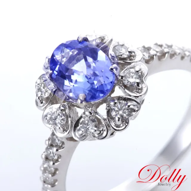【DOLLY】18K金 天然丹泉石鑽石戒指(001)