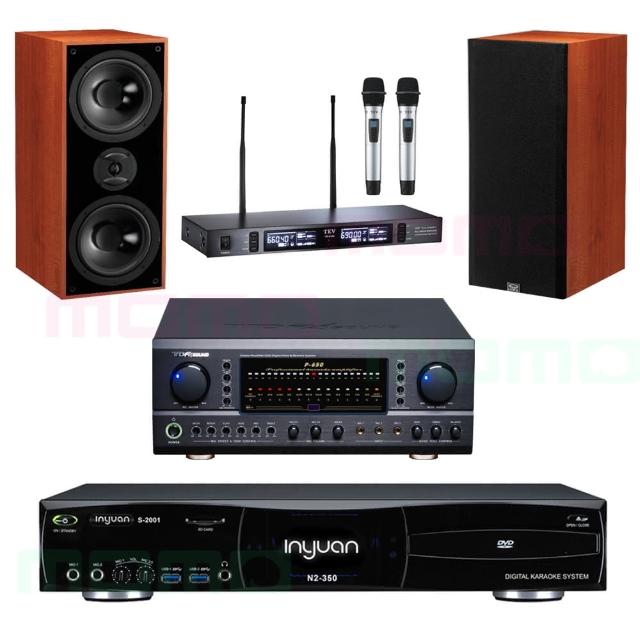 【音圓】N2-350+TDF P-650+TEV TR-9100+DM-826II 木(4TB伴唱機+綜合歌唱擴大機+無線麥克風+書架型喇叭)