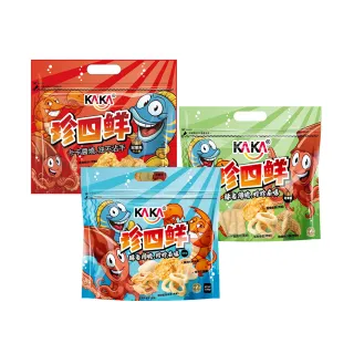 【KAKA】珍四鮮 120g 大包裝家庭號 10入組 冠軍蝦/冠軍魷/冠軍魚(團購美食/餅乾/洋芋片/醬烤/蝦餅)