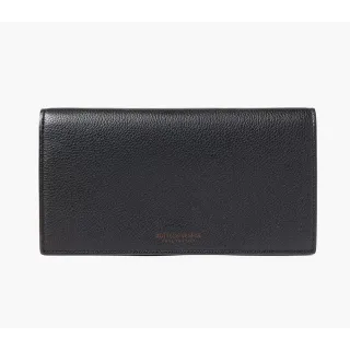 【BOTTEGA VENETA 寶緹嘉】簡約烙印LOGO小牛皮翻蓋設計壓釦零錢袋長夾/手拿包(雙色可選)