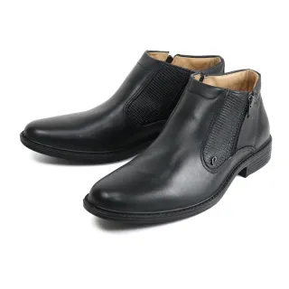 【PEGADA】側面拉鍊壓紋造型休閒短靴 黑色(125397-BL)