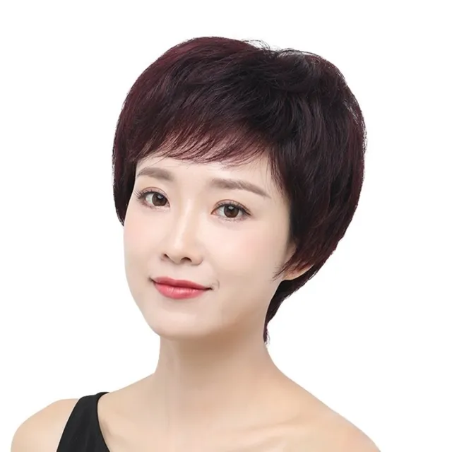 【巴黎精品】現貨+預購 女假髮整頂真髮透氣假髮片輕量免打理隱形增髮整頂假髮(蓬鬆中老年短髮2款p1ad33)
