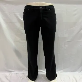 【PK 褲子大王】黑色中腰中直筒牛仔褲中直筒牛仔褲(純棉牛仔褲)