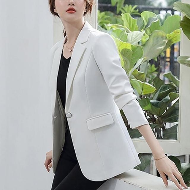 【初色】休閒韓版修身西裝外套-共5色-65906(M-2XL可選)