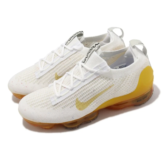 NIKE 耐吉 慢跑鞋 Air Vapormax 2021 FK SE 男鞋 白 橘 針織鞋面 全掌氣墊(DQ8963-100)