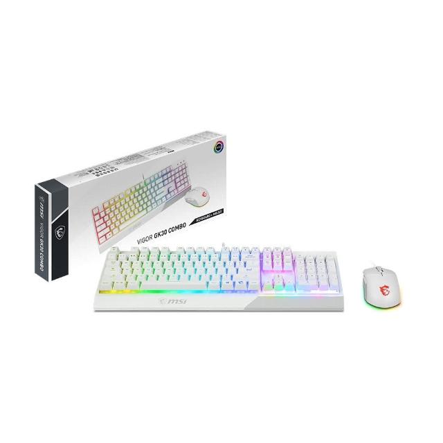 【MSI 微星】VIGOR GK30 COMBO WHITE 電競鍵盤滑鼠組(GK30+GM11)(白色)