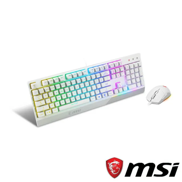 【MSI 微星】VIGOR GK30 COMBO WHITE 電競鍵盤滑鼠組(GK30+GM11)(白色)
