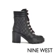 【NINE WEST】UNITE 菱格拼接高跟中筒靴-黑色