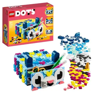 【LEGO 樂高】DOTS 豆豆樂系列 41805 創意豆豆動物抽屜(DIY積木 手工藝)