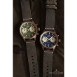 【elegantsis 愛樂時】傑本尼氏 復古風格碼錶計時腕錶/綠面 42mm(ELJT58QS-6G02LC)