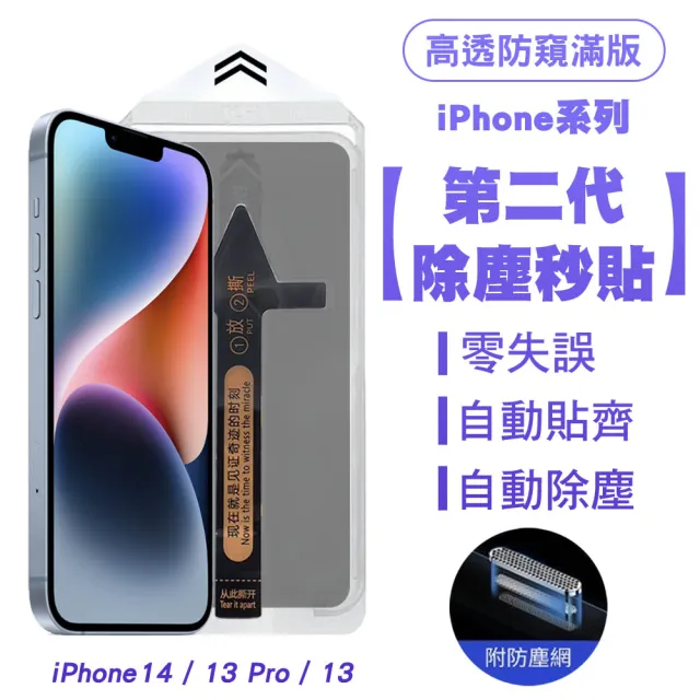 【SHOWHAN】iPhone 14 二代除塵 高透防窺滿版防塵網保護貼秒貼款