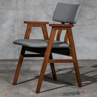 【H&D 東稻家居】現代風造型扶手餐椅(餐椅 椅子 實木 造型)