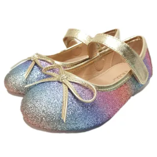 【小童心鞋坊】漸層彩虹娃娃鞋 公主鞋 女童童鞋 蝴蝶結休閒鞋(16-22號)