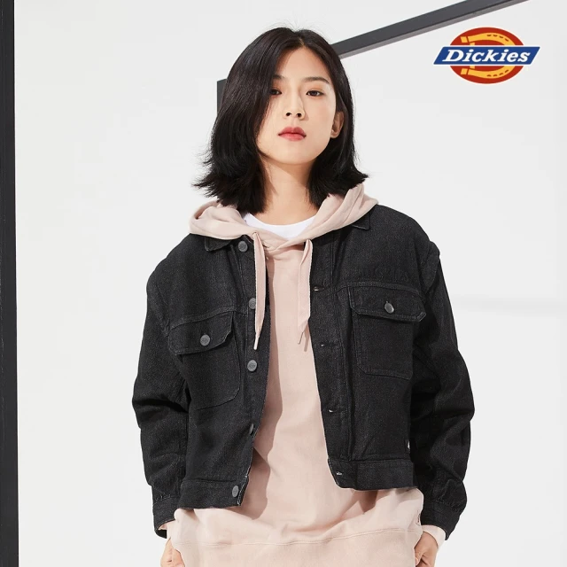 Dickies 女款淺沙灰可調節下襬設計短版艾森豪夾克｜DK