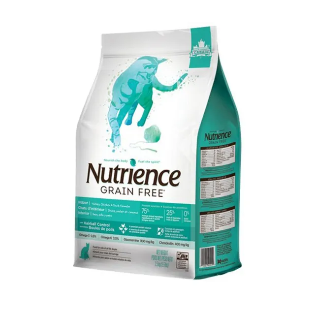 【Nutrience 紐崔斯】GRAIN FREE無穀養生貓糧 5kg/11lbs（火雞肉+雞肉+鴨肉/火雞肉+雞肉+鯡魚）(貓飼料)