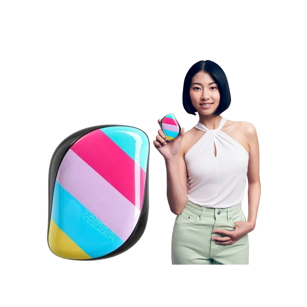 【TANGLE TEEZER 提碁】利物浦攜帶梳-繽紛條紋(護髮梳/順髮梳/抗糾結/抗毛躁/隨身梳/旅行必備/王妃梳)