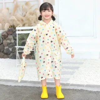 【優貝選】星星小熊印花可加大書包位置兒童雨衣