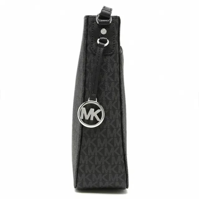 【Michael Kors】滿版LOGO方形斜背包-黑(現貨)