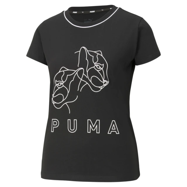 【PUMA】PUMA 基本系列Style Cat短袖T恤 F 女 短袖上衣 黑 歐規(58716701)