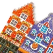 【A-ONE 匯旺】荷蘭彩色房屋造型立體磁鐵+風車外套貼布2件組吸鐵紀念品(C230+91)