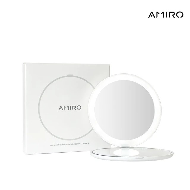 【AMIRO】LED隨身化妝鏡(隨身鏡 自拍鏡 輕巧收納  情人節禮物)