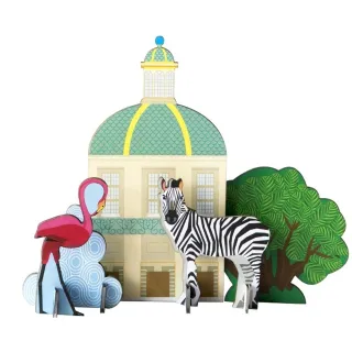 【富邦藝術】路易十四的珍奇動物園立體小卡 斑馬