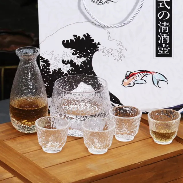 【JEN】日式錘紋清酒壺杯具白酒杯分酒器一壺四杯+溫酒缸