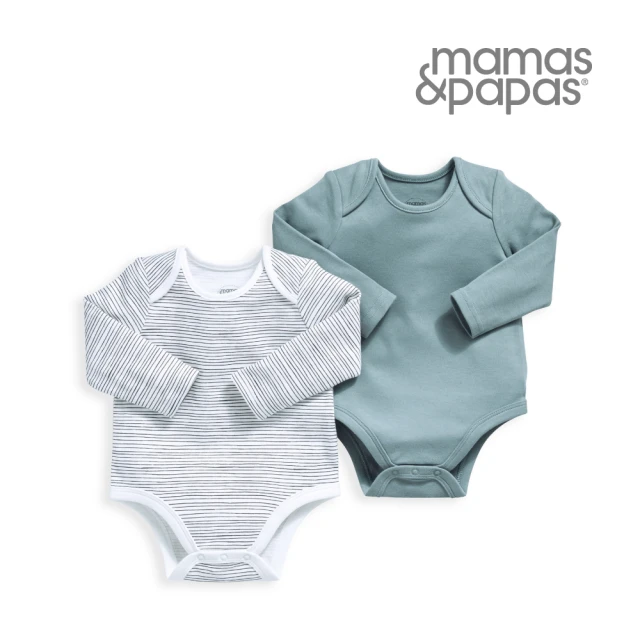 【Mamas & Papas】未來聲樂家-長袖包屁衣2件組(4種尺寸可選)