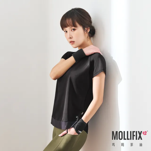 【Mollifix 瑪莉菲絲】纏繞式透氣護腕帶_二件組(黑)