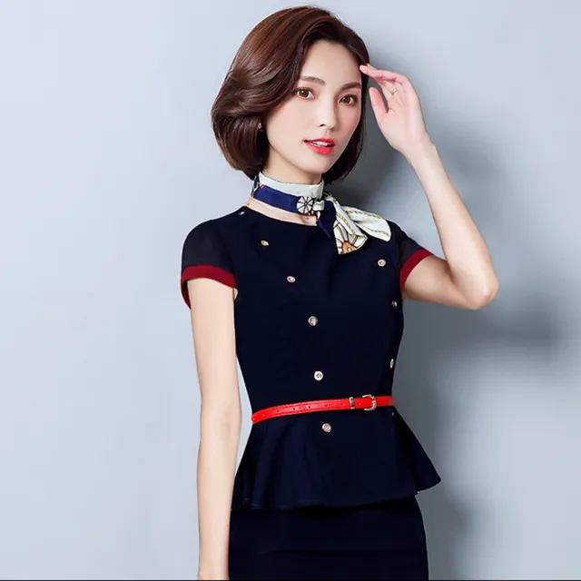 【巴黎精品】現貨+預購 西裝套裝兩件套(圓領雙排扣外套窄裙女西服2款p1bg94)