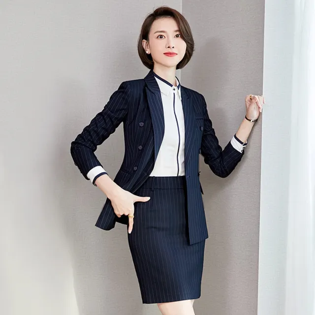 【巴黎精品】現貨+預購 西裝套裝兩件套(條紋外套半身裙/褲子女西服2款p1bg37)